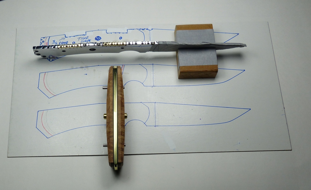 13 Knife blank and partially assembled knife handle Knife blank and partially assembled knife handle
