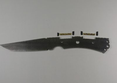 Knife blank with brass filework to be inserted