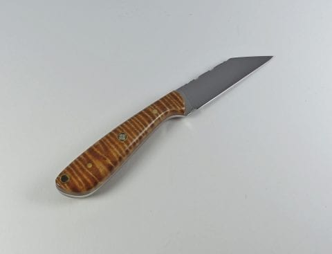 E6 - Flame Maple Seax Point Everyday Carry Knife