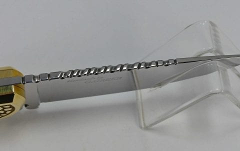 S-3 Filework on blade of art knife named Sharp Dressed Man