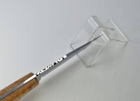 Filework on spine of clip point EDC blade