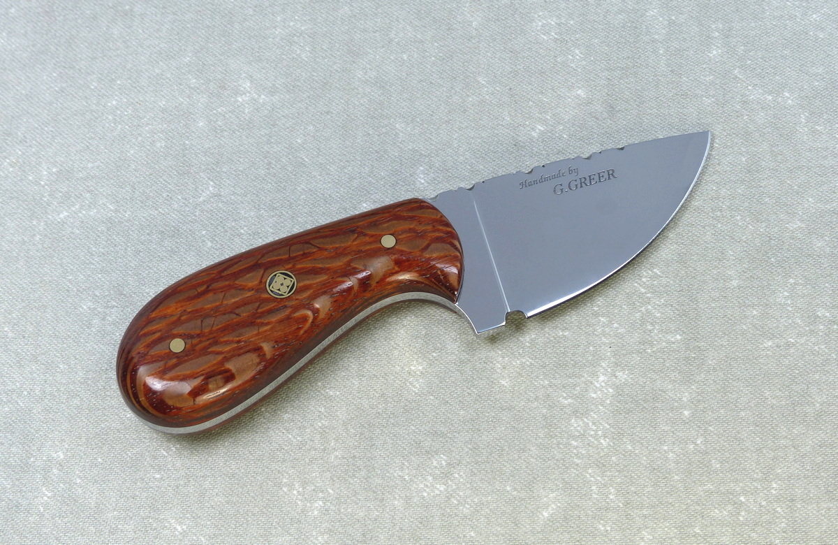 Small lacewood palm skinner knife
