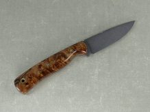 SW3 - EDC knife with spalted maple handle and stonewashed blade