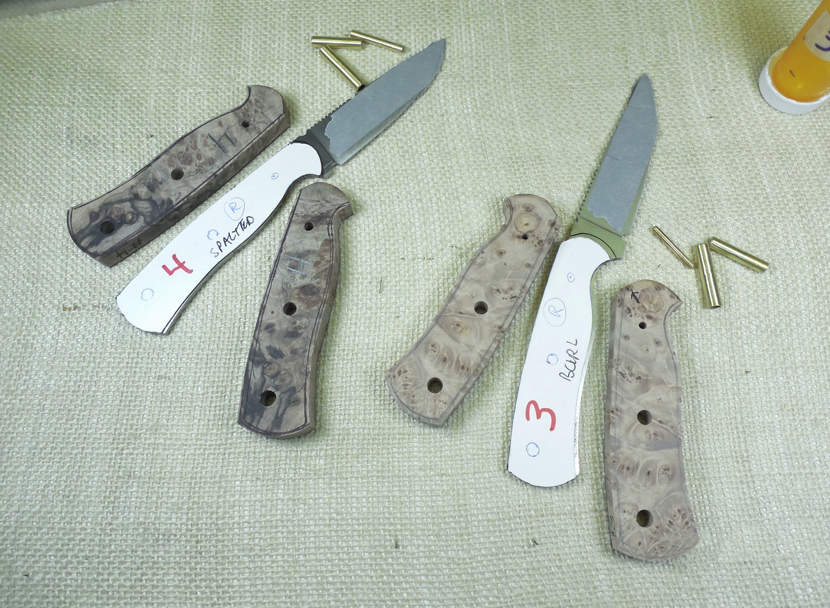 knife handle slabs and pins cut out