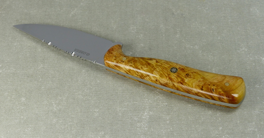 W37 Golden Burled Maple Sportsman Knife