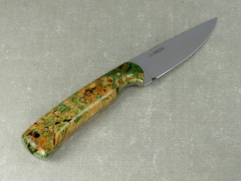 EDC 3 Burled maple knife handle infused with green